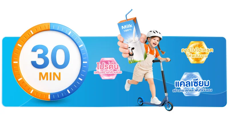 เล่น 30 นาที แล้วดื่มนม = สูตรเสริมพลังหลังออกกำลังกายของเด็ก